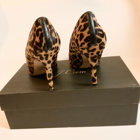 J.Crew 85 Mm Elsie Leopard Rich Mahogany Heel Pump - Picture 13 of 14